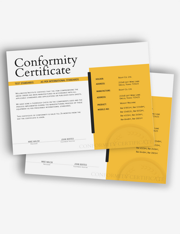 Modern Conformity Certificate