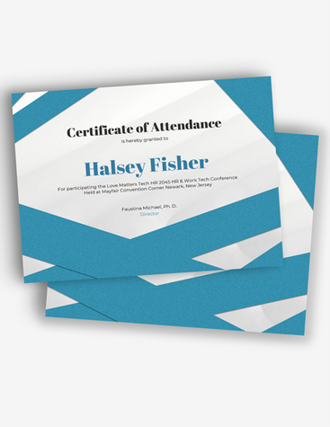 Blue Certificate of Attendance