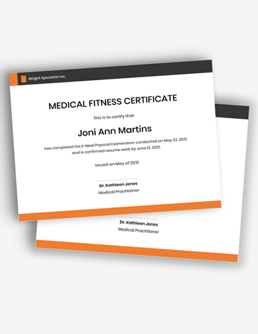Modern Medical Fitness Certificate