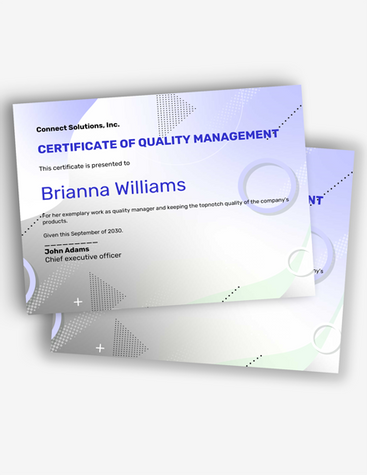 Gray Quality Mgmt Certificate