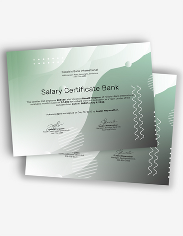 Creative Salary Bank Certificate