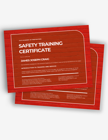 Red Safety Training Certificate