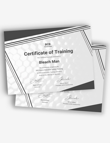 Unique Certificate of Training