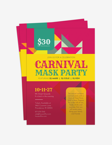 Colorful Mask Party Flyer