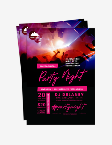 Neon Pink Party Night Flyer