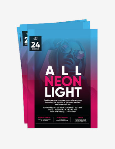 Bright Neon Party Invitation