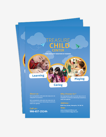 Blue Childcare Service Flyer