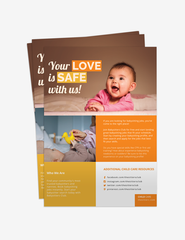 Orange Babysitter Hub Flyer