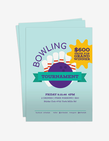 Fun Bowling Tournament Flyer