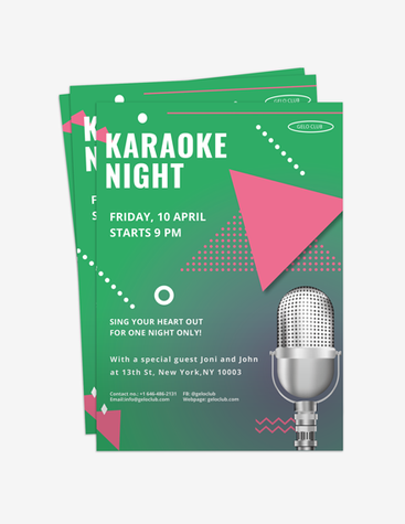 80s-Themed Karaoke Night Flyer