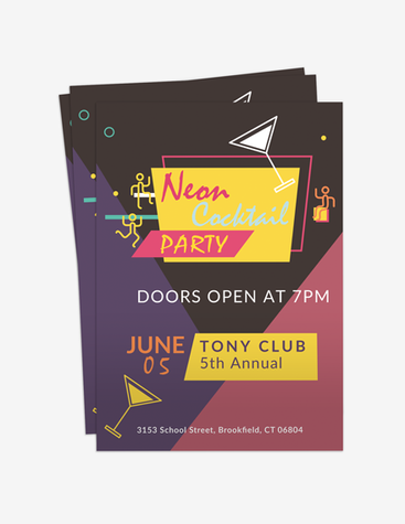Neon Club Cocktail Party Flyer
