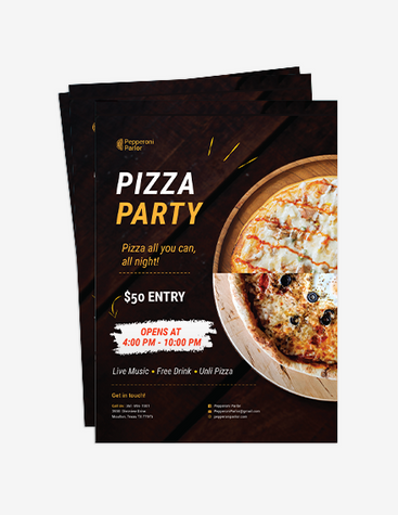 Modern Pizza Party Flyer