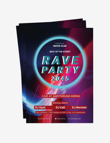Electrifying Rave Party Flyer