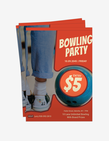 Creative Bowling Party Flyer