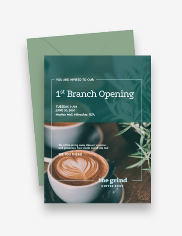 Cafe Branch Opening Invitation