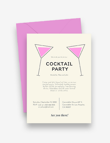 Pink Cocktail Party Invitation