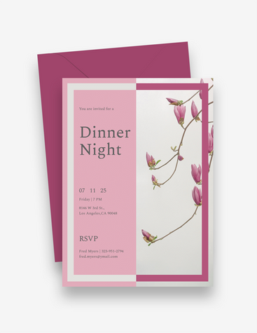 Pink Dinner Party Invitation