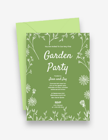 Green Garden Party Invitation