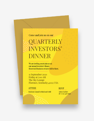 Neat Investors Dinner Invitation