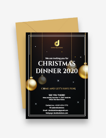 Elegant Christmas Dinner Invitation