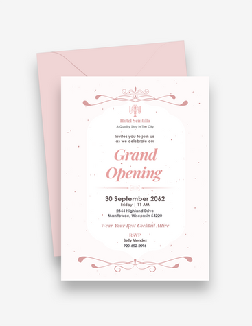 Pink Hotel Opening Invitation
