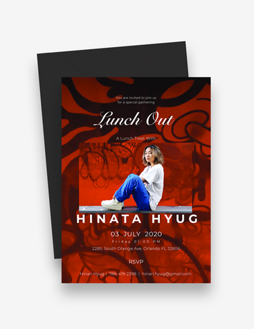 Stylish Red  Lunch Invitation