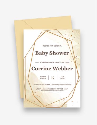 Sparkle Gold Baby Shower Invitation