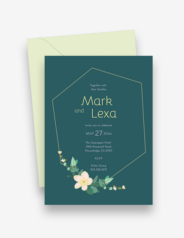 Floral Green Wedding Invitation