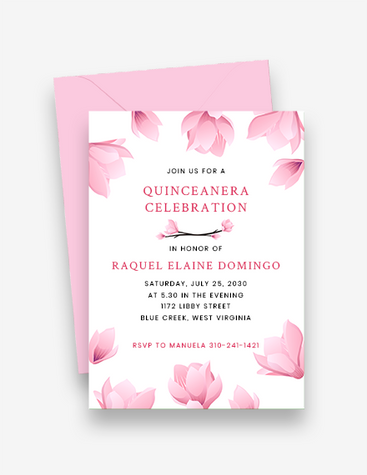 Pink Quinceanera Invitation