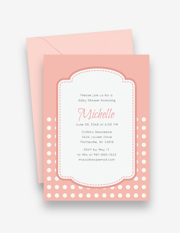 Coral Baby Shower Invitation