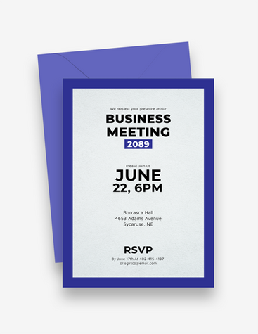 Blue Business Meeting Invite