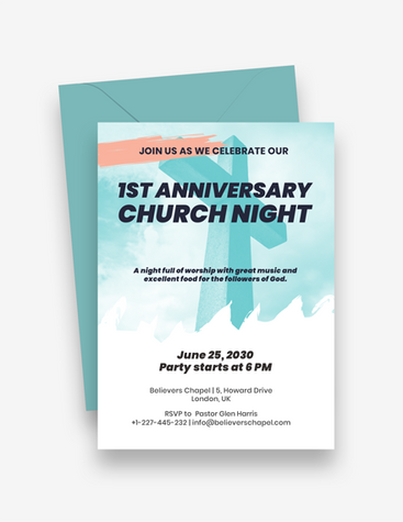 Grey Church Event Invitation
