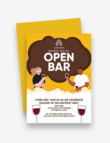 Fun Open Bar Party Invitation