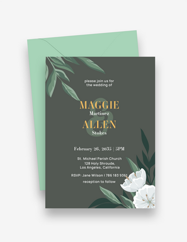Beautiful Green Wedding Invite