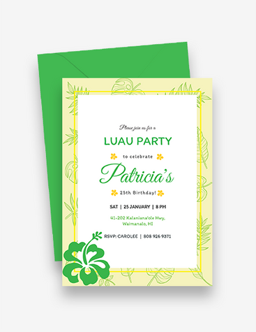Bright Luau Party Invitation