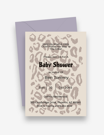 Leopard Baby Shower Invitation