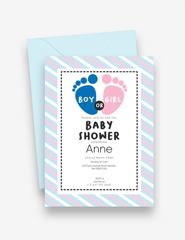 “He or She” Gender Party Invitation