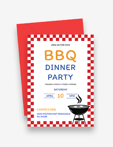 BBQ Dinner Party Invitation