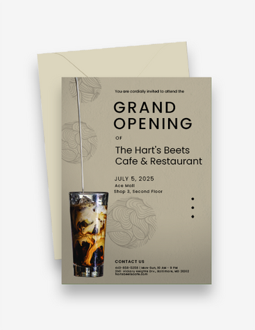 Cafe Grand Opening Invite