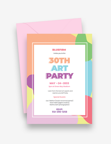 Colorful Art Party Invitation