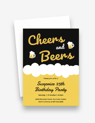 Fun Beer Birthday Invitation