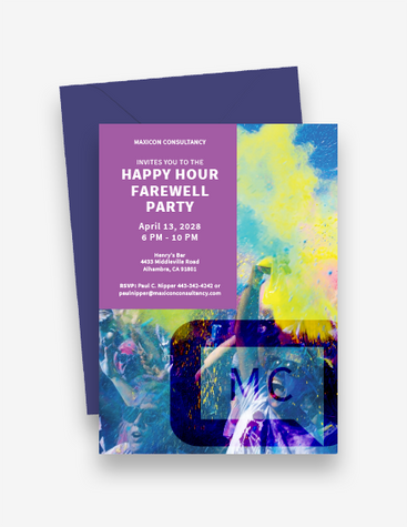 Purple Farewell Party Invitation