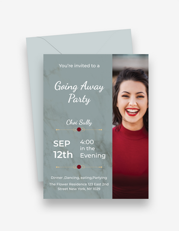 Gray Going Away Party Invite