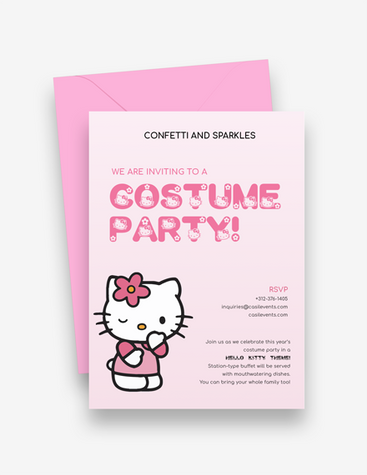 Kitty Costume Party Invitation