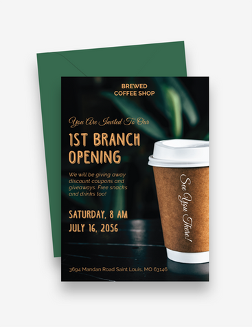 Coffee Shop Opening Invite