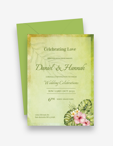 Green Wedding Celebration Invitation