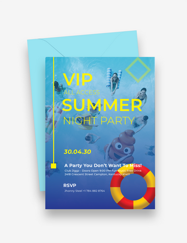 Blue VIP Summer Party Invite
