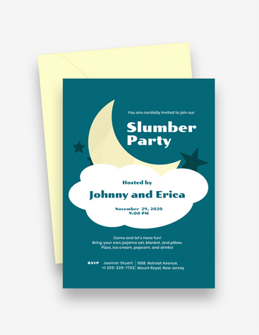 Moon Slumber Party Invitation