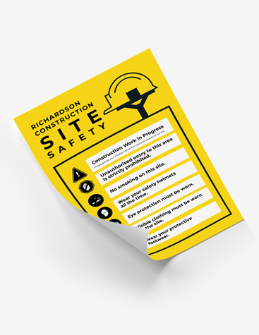 Site Safety Regulations Poster