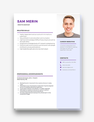 Creative Assistant Resume